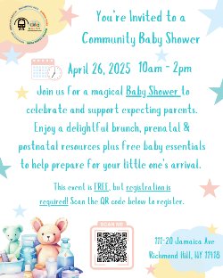 Community Baby Shower Flyer with details